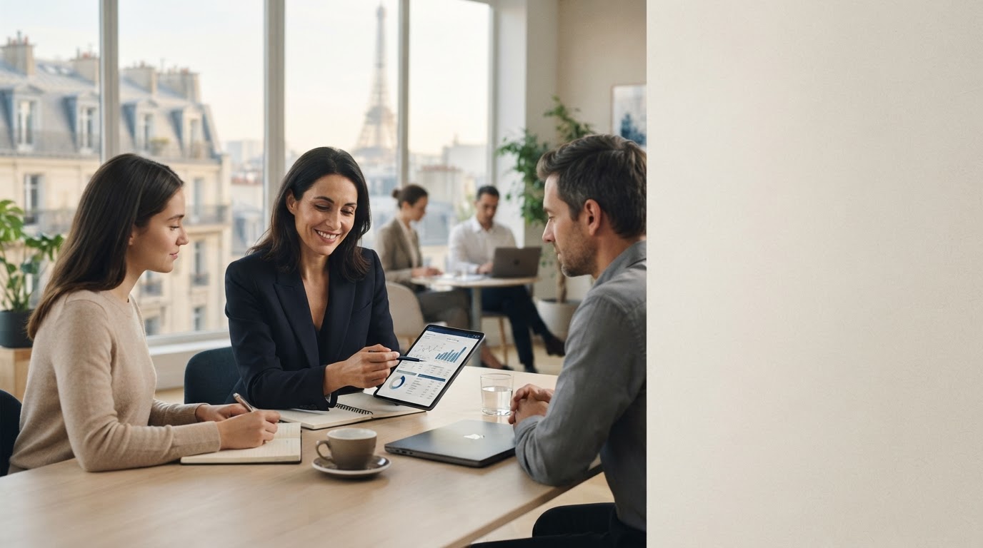 Solutions Financières Lumina — poste de travail avec analyse de données financières en temps réel